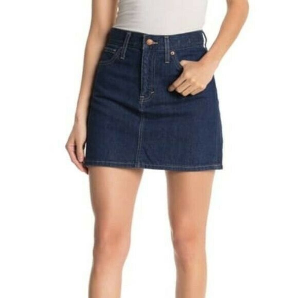 Madewell Dark Blue Denim Mini Skirt